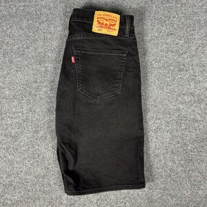 Levis 505 Men Regular Fit High Rise Dad 90s Classic Black Denim Jean Shorts 34
